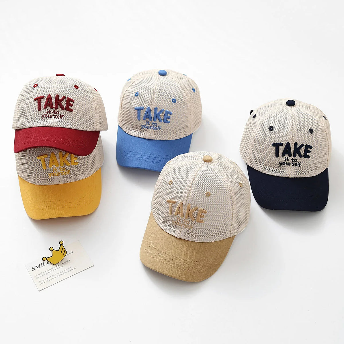 Letter Embroidered Baseball Cap For Kids Summer Sunscreen Mesh Hat Boy Girl Toddler Outdoor Breathable Sun Hats