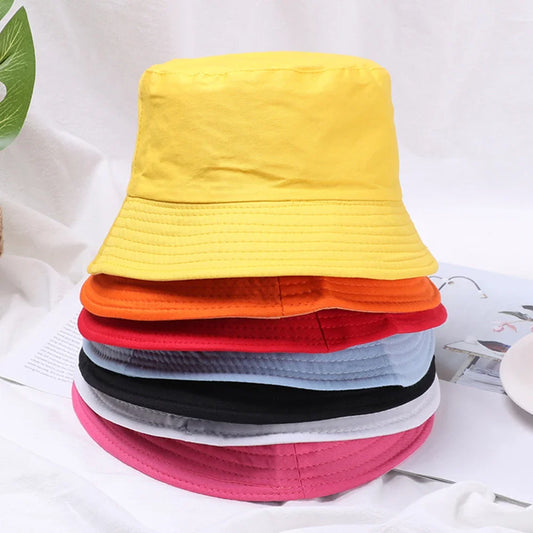 Foldable Bucket Hat Unisex Women Outdoor Sunscreen Hat Pure Color Fishing Hunting Cap