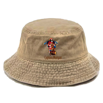Captain Morgan Bob Bucket Hat Distressed Hats Cap Men Retro Outdoor Summer