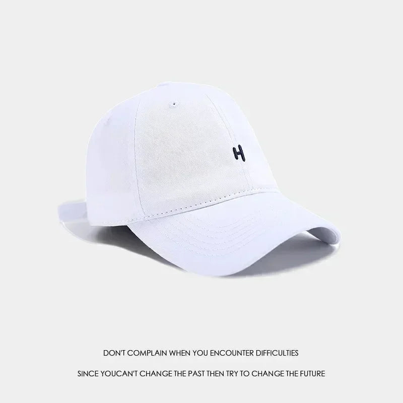 Soft Top Baseball Cap Embroidered Sporty Wide Brim Feminine Face Slimming Unisex