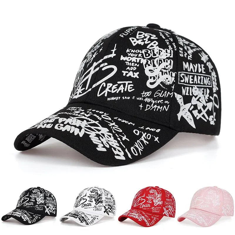 Unisex Letter Geometry Printing Snapback Baseball Caps Spring and Autumn