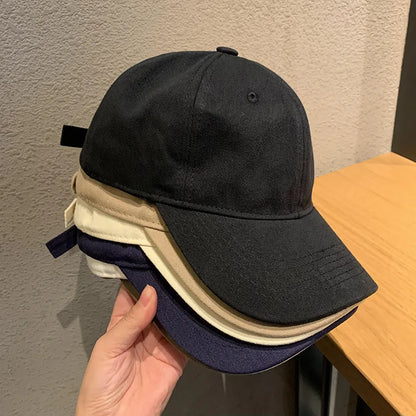 Soft Top Versatile Duckbill Cap Casual Men's Curved Brim Sports Hat American Solid Color Baseball Cap Women's Spring and Summer