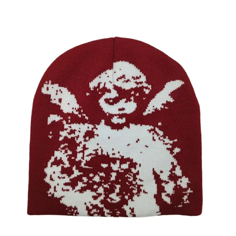 Fashionable Angel Jacquard Knit Beanie Warm Winter Hat