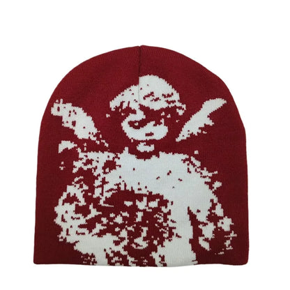 Fashionable Angel Jacquard Knit Beanie Warm Winter Hat