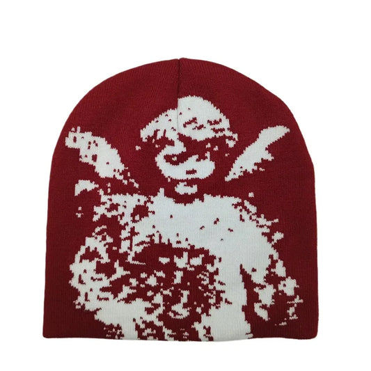 Fashionable Angel Jacquard Knit Beanie Warm Winter Hat