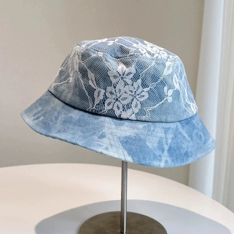 Unisex Lace Floral Patchwork Hat