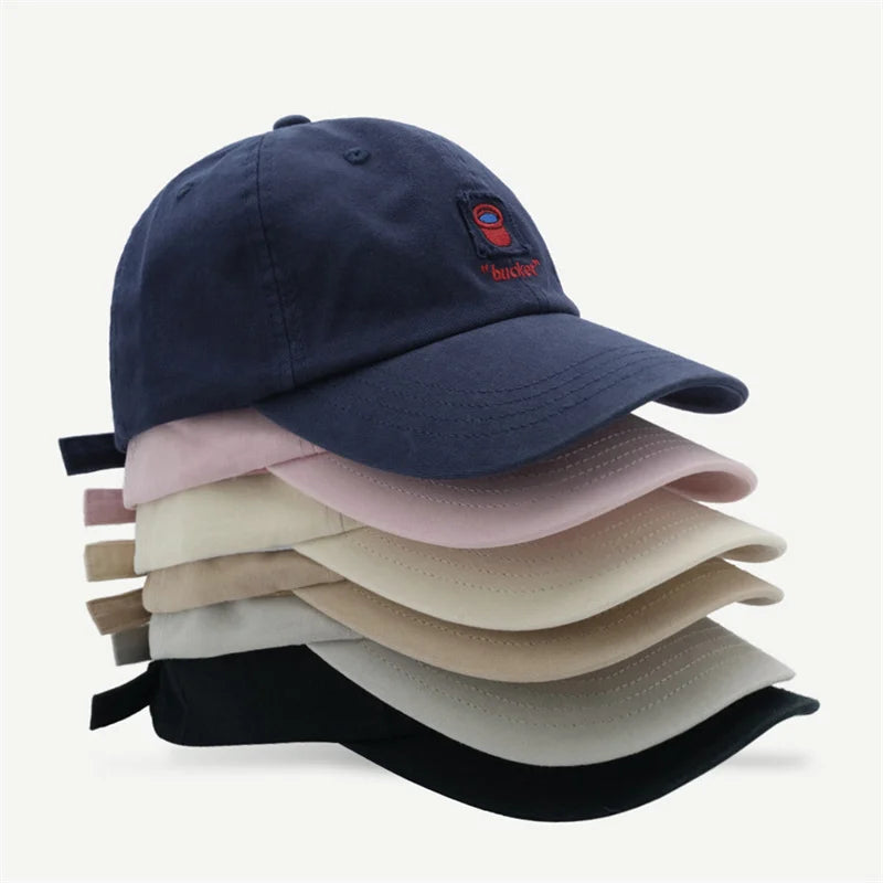Women's Men's Cartoon Label Embroidery Baseball Cap Fashion Solid Color Dad Hat