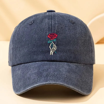Fashionable Rose Printed Baseball Cap