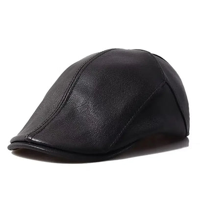 Spring 2024 Fashion European Style Genuine Leather Caps