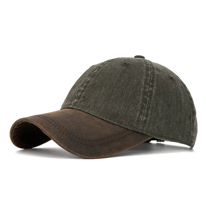 New Spring 100% Cotton Washable Baseball Caps For Men