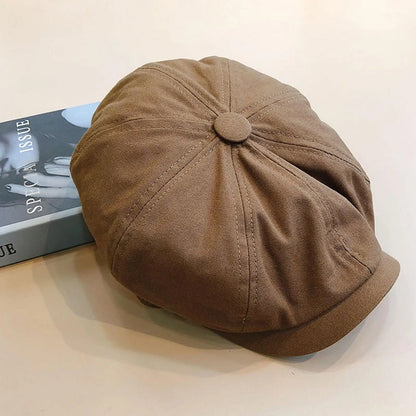 British Style Newsboy Cap Men Cotton Ascot Cap Dad Vintage New Brand Spring Flat Cap