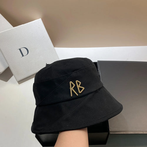 Luxury Metal Letter RB Women's Bucket Hat Summer