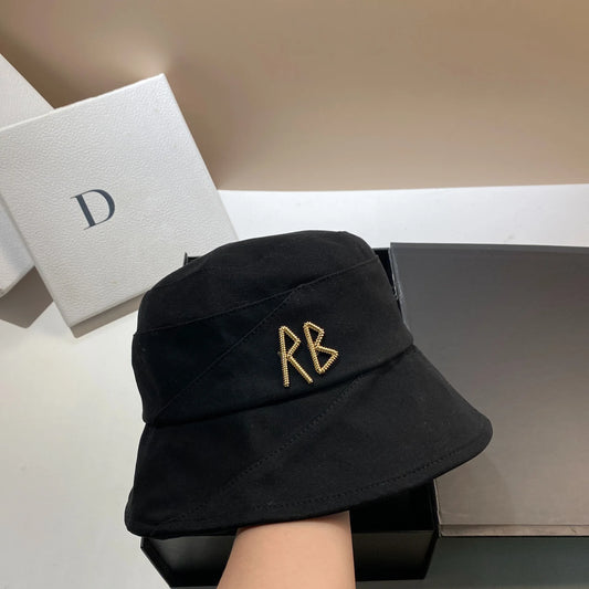 Luxury Metal Letter RB Women's Bucket Hat Summer