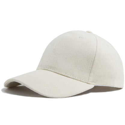 Women Suede Baseball Caps Autumn Winter Solid Fashion Men Hip Hop Cap