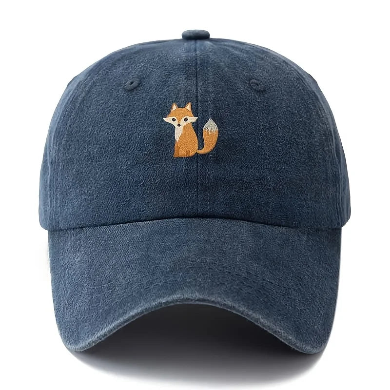 Cute Fox Pattern Printed Baseball Cap for Daily Casual Fashion Suitable for Men and Women