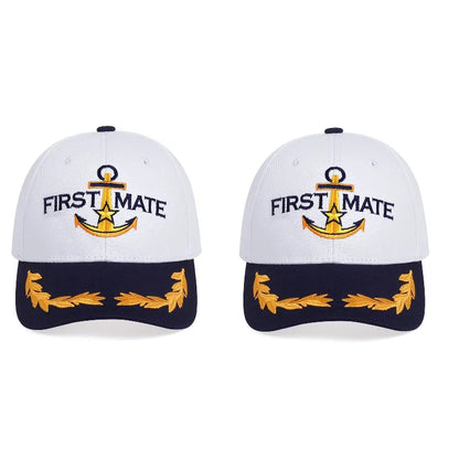 Brand Oohmy Men Women Baseball Caps Embroidered Captain & First Mate Hats Boating Marine Sailor Party Fun Hat