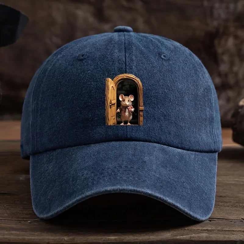 Cute Mouse Printed Baseball Hat