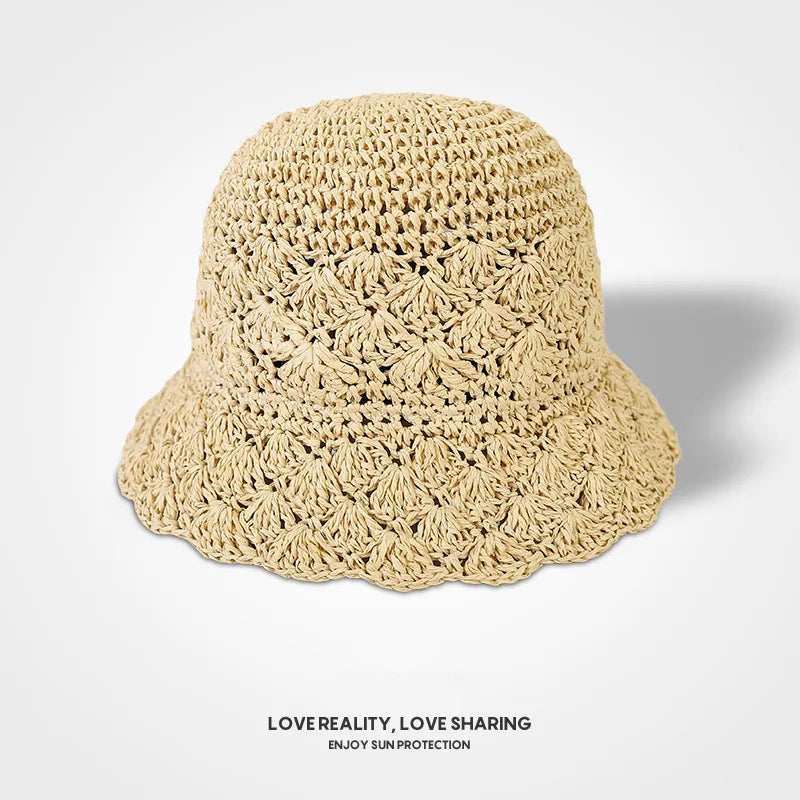 Folding Straw Hat Women's Summer Outing Sun Visor