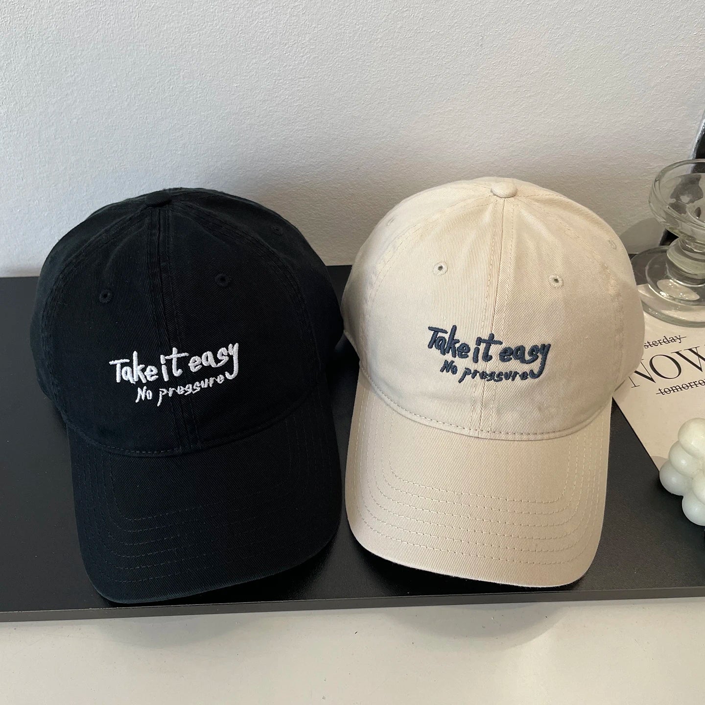 Letter Embroidery Soft Top Baseball Cap Fashion Casual Versatile Couple Cap