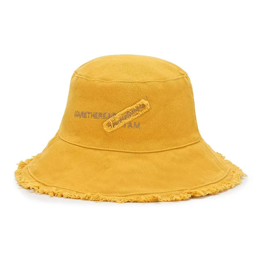 Women Outdoor Sunscreen Bucket Hat Cotton Sun Caps Fisherman Cap