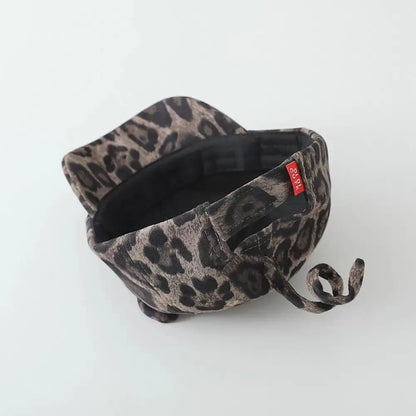 Cute Adjustable Baseball Cap Vintage Leopard Print UV Protection Duck Tongue Hat