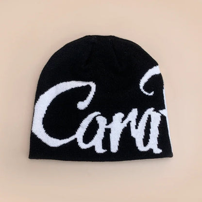 Color Block Letter Wool Knitted Hats