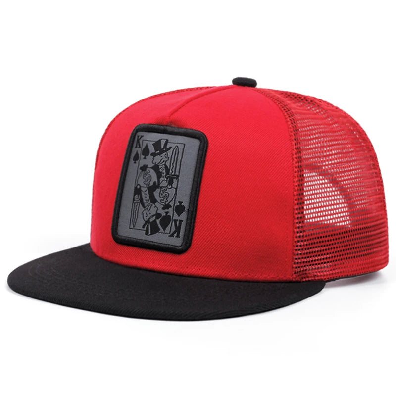 Snapback Hat Poker Character K Embroidered Flat Edge Hat Fashion Hip Hop Hat