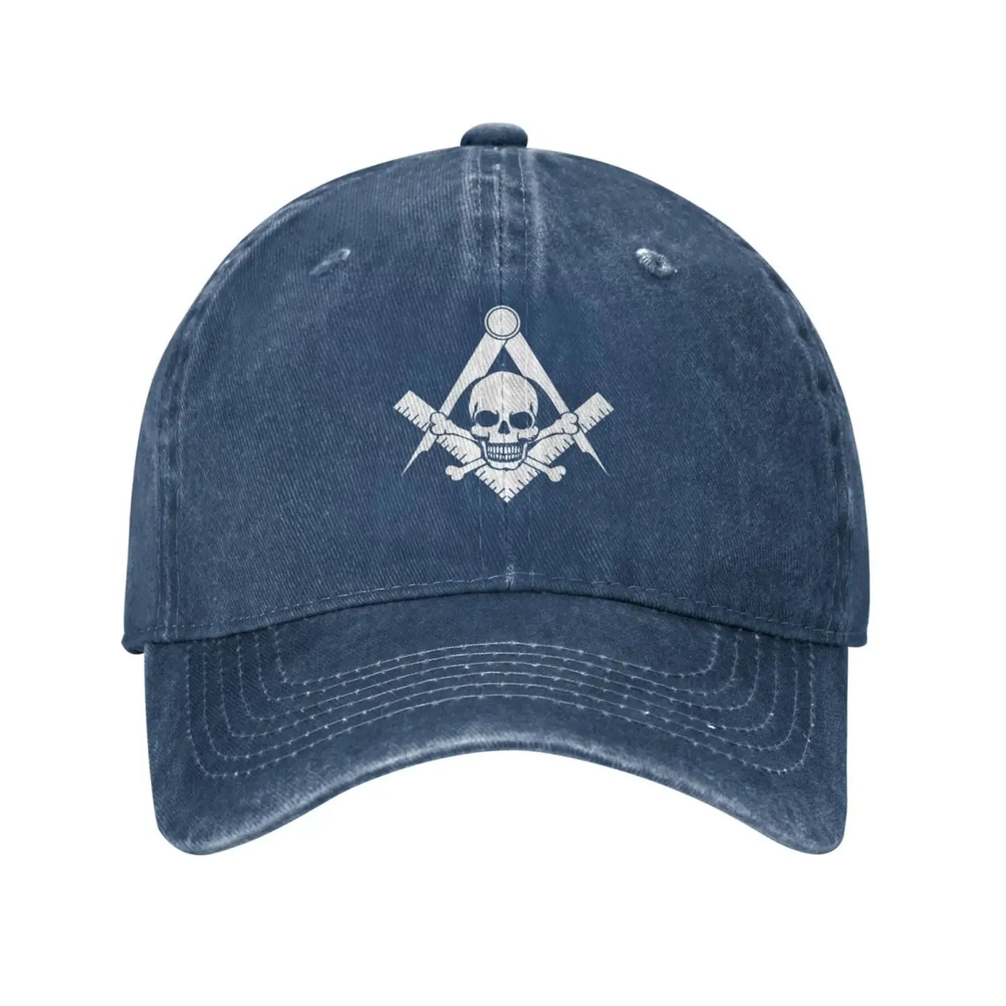 Skull And Cross Bones Square Compass Masonic Freemason Caps