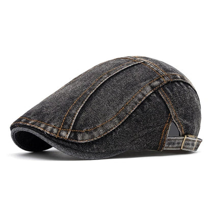 Four Seasons Retro Beret For Men And Women British Denim Peaked Cap