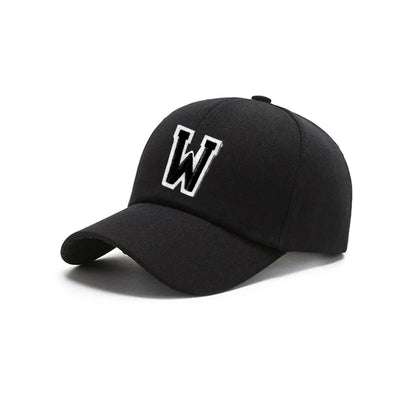 Black Unisex 26 A-Z Letter Baseball Cap, Adjustable Casual Breathable Sunscreen Cap