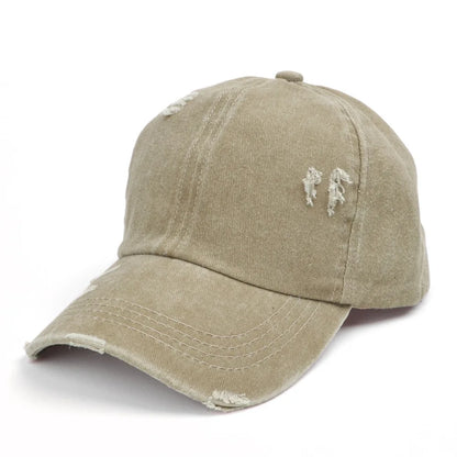 Washed Distressed Baseball Cap Women Men