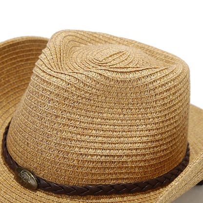 Summer UPF50+ Wide Brim Sun Hat Outdoor Western Cowboy Fisherman Cap