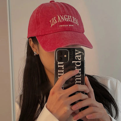 Retro Washed Cotton Baseball Cap Men Women