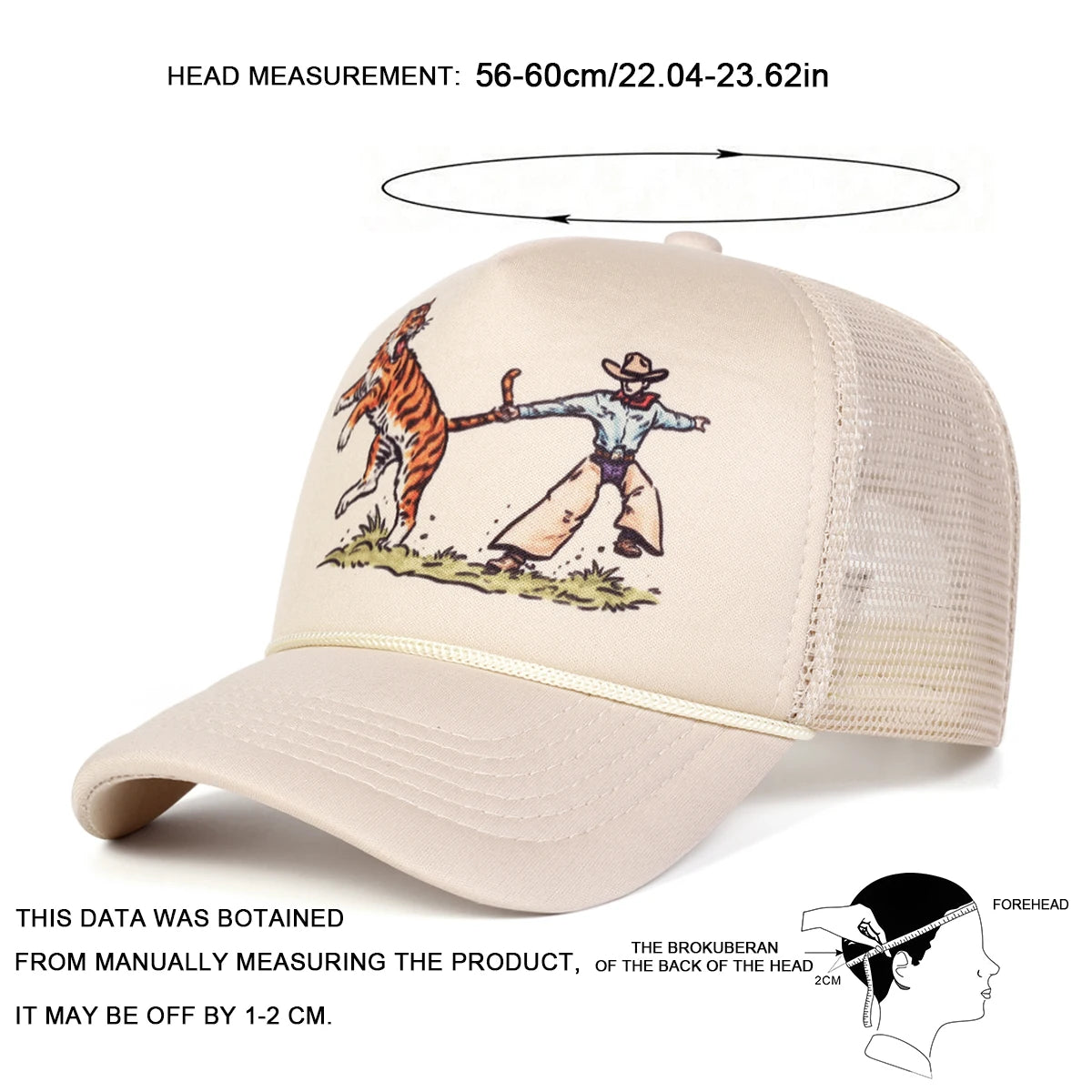 Unisex Tiger Embroidery Baseball Net Caps Spring Summer