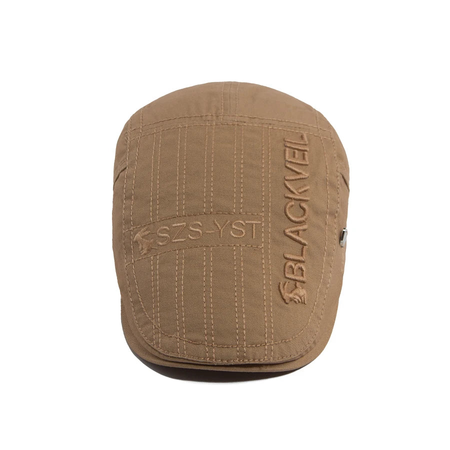 Men Beret Fashion Rabbit Embroidery Flat Caps