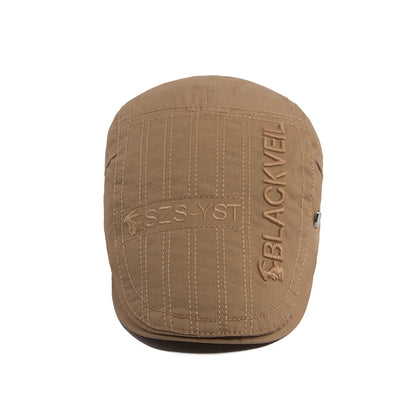 Men Beret Fashion Rabbit Embroidery Flat Caps