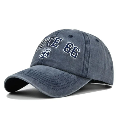 ROUTE 66 Letter Embroidered Baseball Cap Fashion Cotton Snapback Hat Hip Hop Caps Outdoor Hats