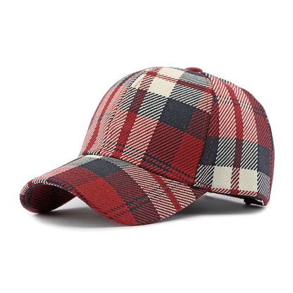 Classic Houndstooth Baseball Cap Vintage Plaid Couple Cap