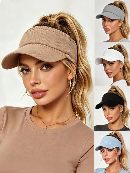 Women Summer Retro Y2K Beach Sun Hat-UV Protection Ponytail Sun Hats