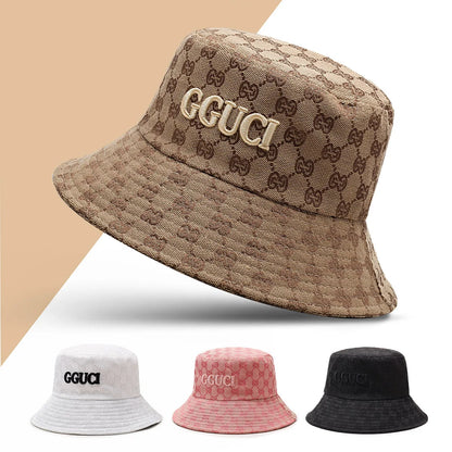 Unisex Black And White Embroidered Letters Personalized Bucket Hat
