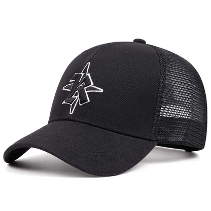 Breathable Mesh Hat R Star Embroidery Street Pop Hip Hop Hat Baseball Hat