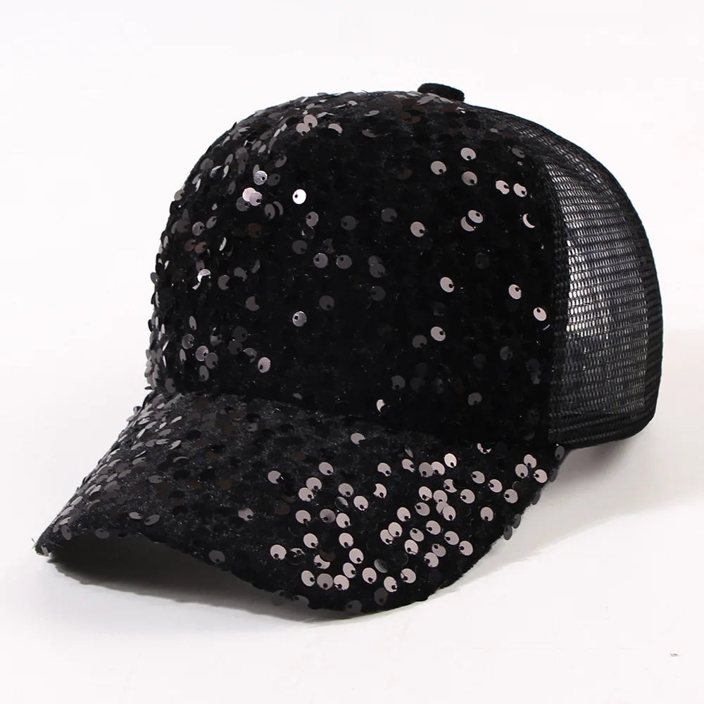 Sequin Baseball Cap Women