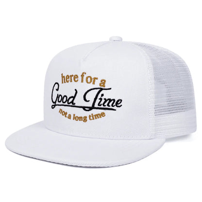 2026 New Flat Edge Hat Creative Letter Embroidered Baseball Hat