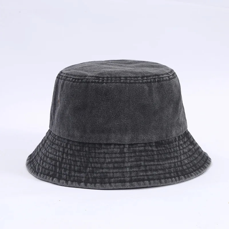 Retro Washed Denim Fisherman Hat Versatile Bucket Hats