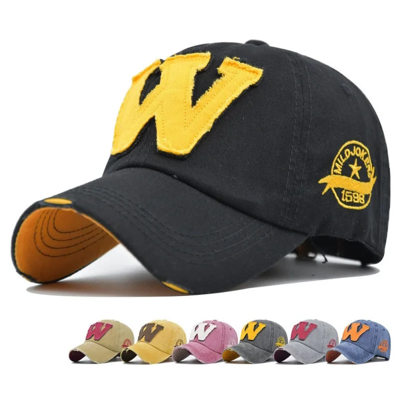 Women Men's Baseball Caps Letters W Embroidery Snapback Hip Hop Hat