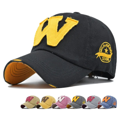 Women Men's Baseball Caps Letters W Embroidery Snapback Hip Hop Hat