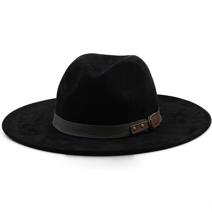 Men Suede Fedora Warm Jazz Hat