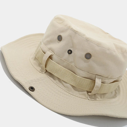 Drawstring Wide Brim Fisherman Hat Men's and Women's Summer
