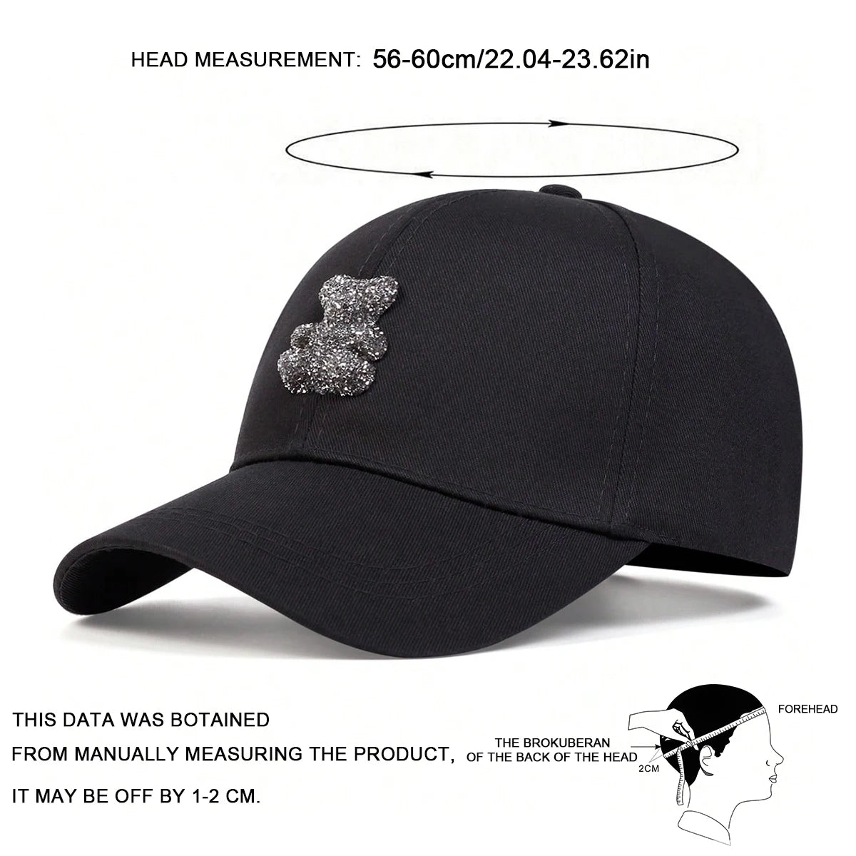 Unisex 3D Teddy Bear Personality Baseball Caps Spring Autumn