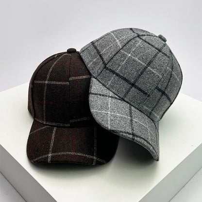 New Men Women Versatile Color Block Woolen Cloth Baseball Caps